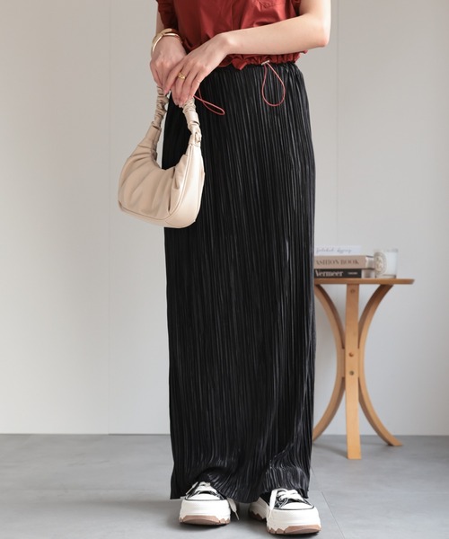 Agumo プリーツスカート 赤黒 38S soul-k_y7063