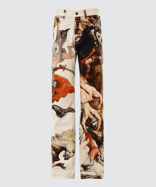 IRON HEART ヒッコリー ダブルニー バイカー ワークパンツ W32