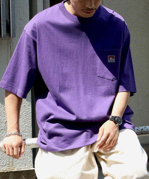 BEN DAVIS(ベンデイビス)の「【BEN DAVIS】ポケットビッグTシャツ(Tシャツ/カットソー・メンズ・イエロー/パープル/キャメル/ライトグレー/グレー/ロイヤルブルー/ダークグレー/ターコイズブルー/ブラック/グリーン/ホワイト/ベージュ/ライム・XL/L/M/S)」の12枚目の写真