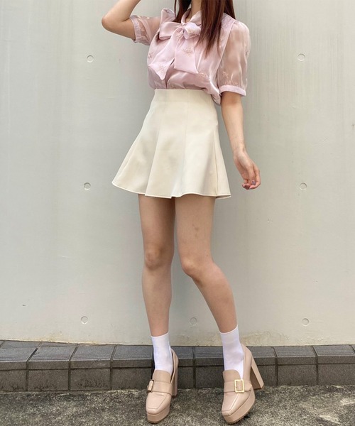 titty＆Co. PETIT by poyo（ティティーアンドコープティバイポヨ）の「【titty&Co.PETIT by POYO】シャイニー刺繍リボンブラウス（シャツ/ブラウス・レディース・ピンク/ホワイト・FREE）」の14枚目の写真