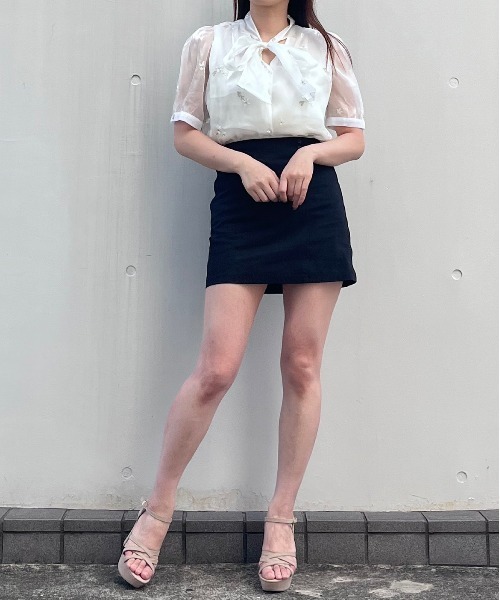 titty＆Co. PETIT by poyo（ティティーアンドコープティバイポヨ）の「【titty&Co.PETIT by POYO】シャイニー刺繍リボンブラウス（シャツ/ブラウス・レディース・ピンク/ホワイト・FREE）」の19枚目の写真