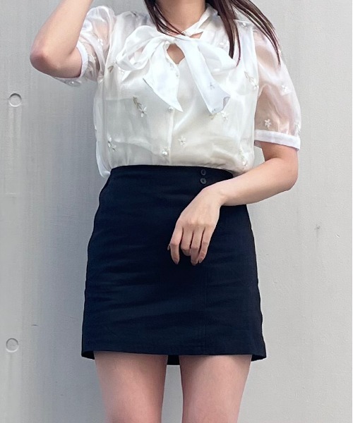 titty＆Co. PETIT by poyo（ティティーアンドコープティバイポヨ）の「【titty&Co.PETIT by POYO】シャイニー刺繍リボンブラウス（シャツ/ブラウス・レディース・ピンク/ホワイト・FREE）」の18枚目の写真