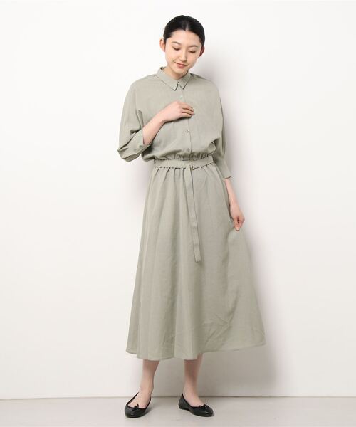 Te chichi（テチチ）の「ウエストベルトシャツワンピース（シャツワンピース・レディース・イエロー/カーキ/モカ・ﾌﾘ-）」の14枚目の写真