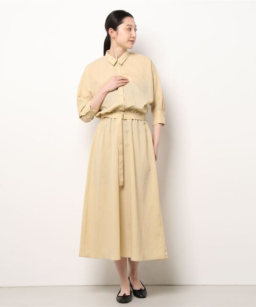 Te chichi（テチチ）の「ウエストベルトシャツワンピース（シャツワンピース・レディース・イエロー/カーキ/モカ・ﾌﾘ-）」の15枚目の写真