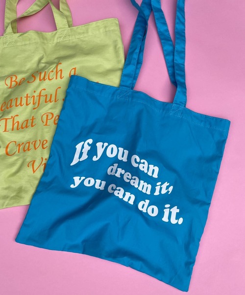 WEGO（ウィゴー）の「WEGO/【一部店舗限定】ロゴペラトート（トートバッグ・レディース・ブルー/ライム/ピンク/ホワイト・FREE）」の9枚目の写真