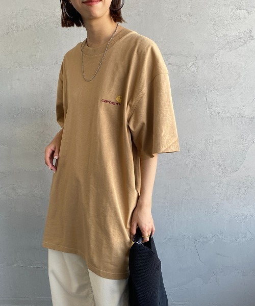 Carhartt WIP（カーハートダブリューアイピー）の「[carhartt WIP/カーハートダブリューアイピー] AMERICAN SCRIPT ワンポイントロゴ刺繍Tシャツ（Tシャツ/カットソー・レディース・ブラック/グレー/ナチュラル/ホワイト/ブラウン/グリーン/ネイビー・L/M/XL/XS/S）」の5枚目の写真