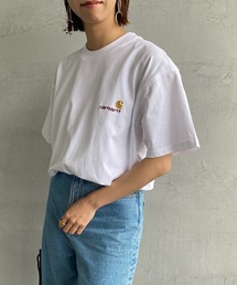 [carhartt WIP/カーハートダブリューアイピー] AMERICAN SCRIPT ワンポイントロゴ刺繍Tシャツ