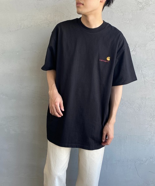 Carhartt WIP（カーハートダブリューアイピー）の「[carhartt WIP/カーハートダブリューアイピー] AMERICAN SCRIPT ワンポイントロゴ刺繍Tシャツ（Tシャツ/カットソー・レディース・ブラック/グレー/ナチュラル/ホワイト/ブラウン/グリーン/ネイビー・L/M/XL/XS/S）」の11枚目の写真
