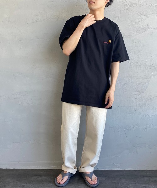 Carhartt WIP（カーハートダブリューアイピー）の「[carhartt WIP/カーハートダブリューアイピー] AMERICAN SCRIPT ワンポイントロゴ刺繍Tシャツ（Tシャツ/カットソー・レディース・ブラック/グレー/ナチュラル/ホワイト/ブラウン/グリーン/ネイビー・L/M/XL/XS/S）」の14枚目の写真