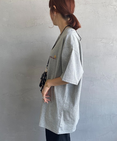 Carhartt WIP（カーハートダブリューアイピー）の「[carhartt WIP/カーハートダブリューアイピー] AMERICAN SCRIPT ワンポイントロゴ刺繍Tシャツ（Tシャツ/カットソー・レディース・ブラック/グレー/ナチュラル/ホワイト/ブラウン/グリーン/ネイビー・L/M/XL/XS/S）」の17枚目の写真