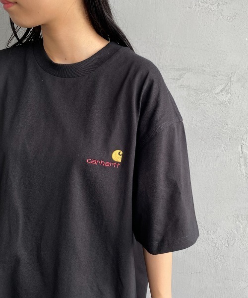 Carhartt WIP（カーハートダブリューアイピー）の「[carhartt WIP/カーハートダブリューアイピー] AMERICAN SCRIPT ワンポイントロゴ刺繍Tシャツ（Tシャツ/カットソー・レディース・ブラック/グレー/ナチュラル/ホワイト/ブラウン/グリーン/ネイビー・L/M/XL/XS/S）」の10枚目の写真