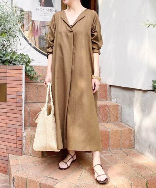 美品✨ヴェルメイユパーイエナ ロングワンピース フレア ブラウン 2025年最新】VERMEIL par iena レディース ロングワンピースの