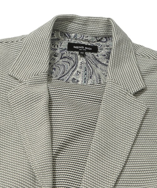 MEN'S BIGI（メンズビギ）の「ハニカムボーダーカットジャケット（テーラードジャケット・メンズ・ホワイト/ネイビー・01/02/03/04）」の13枚目の写真