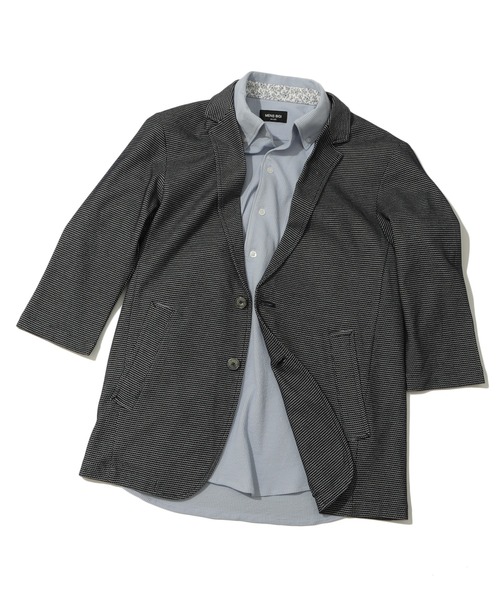 MEN'S BIGI（メンズビギ）の「ハニカムボーダーカットジャケット（テーラードジャケット・メンズ・ホワイト/ネイビー・01/02/03/04）」の18枚目の写真