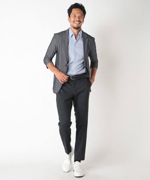 MEN'S BIGI（メンズビギ）の「ハニカムボーダーカットジャケット（テーラードジャケット・メンズ・ホワイト/ネイビー・01/02/03/04）」の8枚目の写真