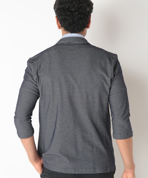 MEN'S BIGI（メンズビギ）の「ハニカムボーダーカットジャケット（テーラードジャケット・メンズ・ホワイト/ネイビー・01/02/03/04）」の21枚目の写真