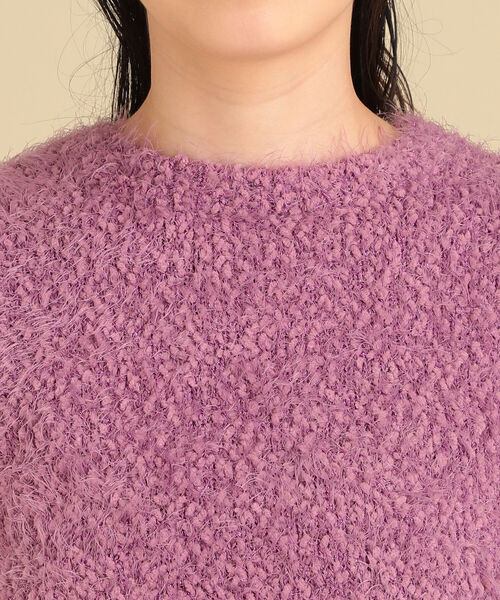 Ray BEAMS(レイビームス)の「Ray BEAMS / フェザー ラメ ハーフスリーブ クルーネック ニット(ニット/セーター・レディース・ライトグレー/パープル系その他2・ONE SIZE)」の16枚目の写真