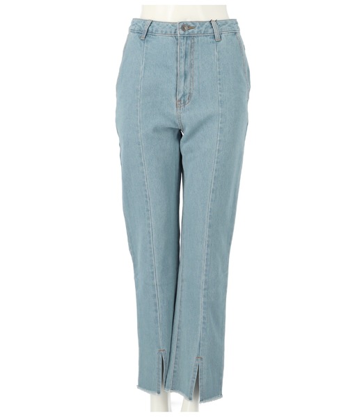 anap mimpi(アナップミンピ)の「センターライン裾スリットデニムパンツ(デニムパンツ・レディース・ブルー・S/M)」の2枚目の写真
