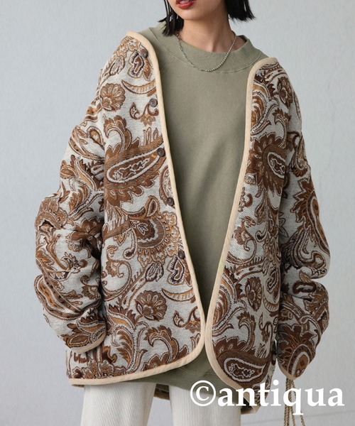 antiqua(アンティカ)の「コクーン裏毛トップス(スウェット・レディース・ピンク/アッシュグレー/カーキ/ブラック/グレイッシュベージュ・FREE)」の13枚目の写真