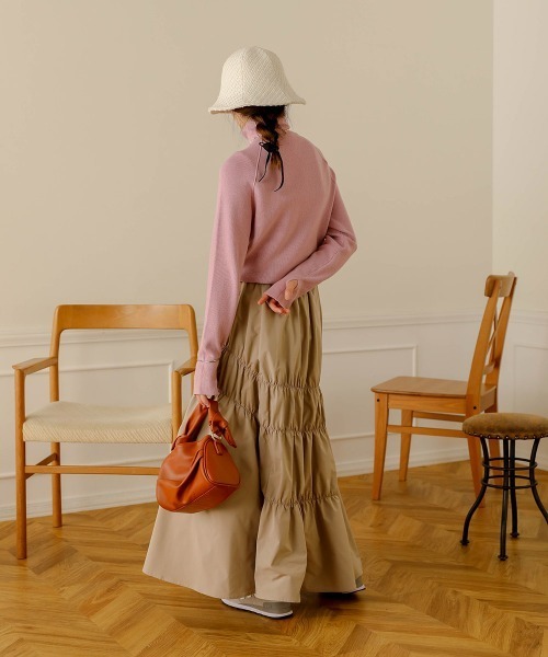 Bab(バブ)の「ニットチューリップハット(ハット・レディース・ブラック/オフホワイト/オレンジ・ONESIZE)」の5枚目の写真