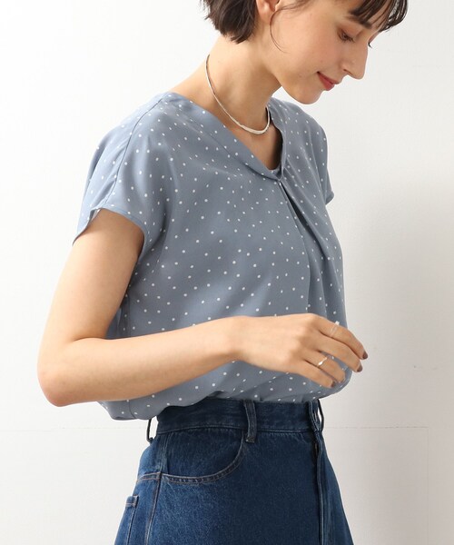 DRESKIP(ドレスキップ)の「◆フロントタック ドット柄ブラウス(シャツ/ブラウス・レディース・ホワイト系3/ブラック系/ブルー系5/パープル系2・02/03)」の20枚目の写真