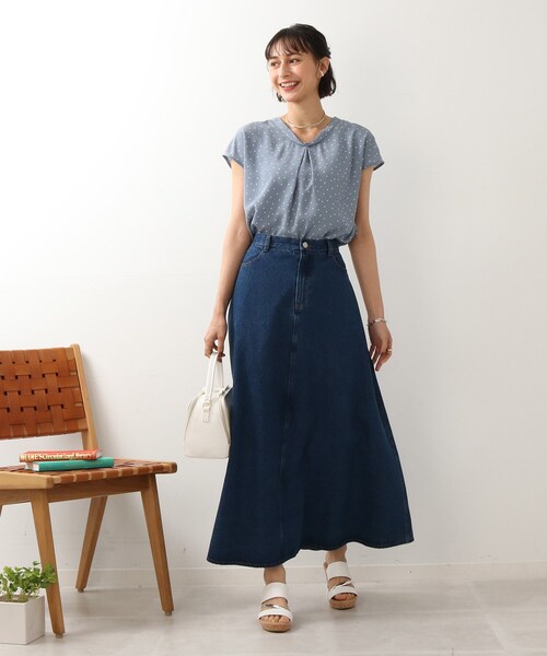 DRESKIP(ドレスキップ)の「◆フロントタック ドット柄ブラウス(シャツ/ブラウス・レディース・ホワイト系3/ブラック系/ブルー系5/パープル系2・02/03)」の7枚目の写真