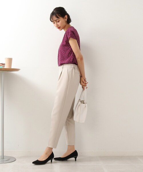 DRESKIP(ドレスキップ)の「◆フロントタック ドット柄ブラウス(シャツ/ブラウス・レディース・ホワイト系3/ブラック系/ブルー系5/パープル系2・02/03)」の8枚目の写真