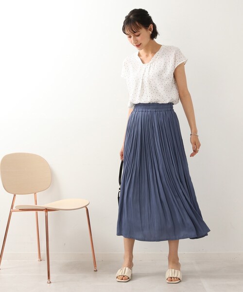 DRESKIP(ドレスキップ)の「◆フロントタック ドット柄ブラウス(シャツ/ブラウス・レディース・ホワイト系3/ブラック系/ブルー系5/パープル系2・02/03)」の22枚目の写真