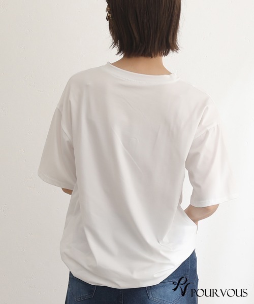 ElegChic(エレグシック)の「BIGロゴTシャツ(Tシャツ/カットソー・レディース・ホワイト/ブラック/ピンク/ホワイト系その他/ブラック系その他/ブラック系その他2・FREE)」の8枚目の写真