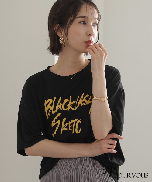 ElegChic(エレグシック)の「BIGロゴTシャツ(Tシャツ/カットソー・レディース・ホワイト/ブラック/ピンク/ホワイト系その他/ブラック系その他/ブラック系その他2・FREE)」の21枚目の写真