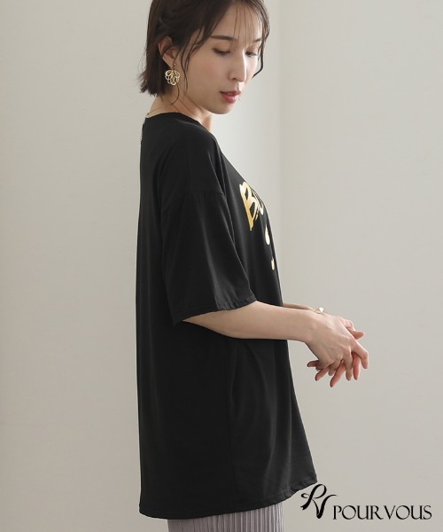 ElegChic(エレグシック)の「BIGロゴTシャツ(Tシャツ/カットソー・レディース・ホワイト/ブラック/ピンク/ホワイト系その他/ブラック系その他/ブラック系その他2・FREE)」の17枚目の写真