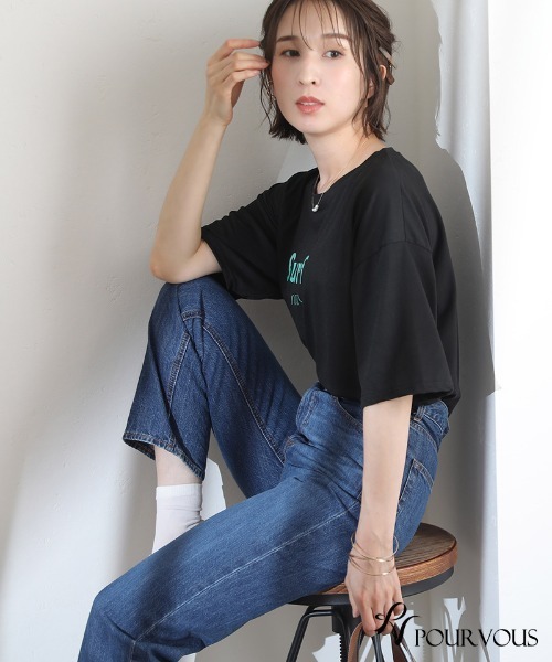 ElegChic(エレグシック)の「BIGロゴTシャツ(Tシャツ/カットソー・レディース・ホワイト/ブラック/ピンク/ホワイト系その他/ブラック系その他/ブラック系その他2・FREE)」の13枚目の写真
