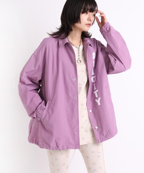 RNA（アールエヌエー）の「J2032 ボリュームコーチジャケット（ミリタリージャケット・レディース・ブラック/ダークブルー/ライトパープル・MEDIUM）」の3枚目の写真