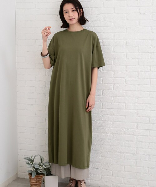 SHOO・LA・RUE（シューラルー）の「◆【SHOO ICE】マキシ丈Tシャツワンピース（ワンピース・レディース・オリーブ/ブラック/ブルー/ピンク系・00）」の5枚目の写真