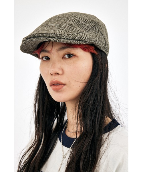 MOUSSY（マウジー）の「GLEN CHECK HUNTING キャップ（ハンチング/ベレー帽・レディース・ベージュ系その他・FREE）」の5枚目の写真
