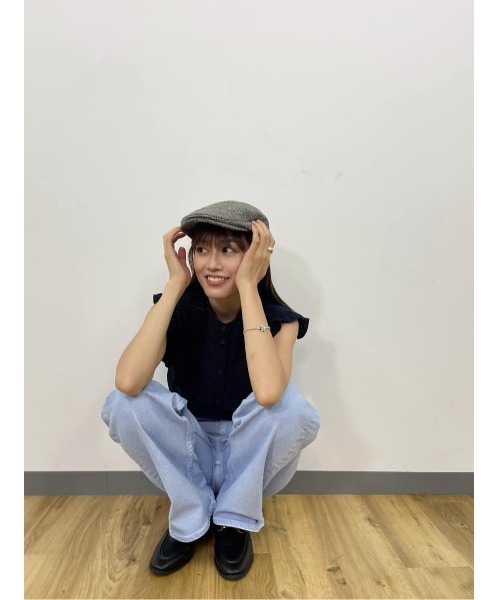 MOUSSY（マウジー）の「GLEN CHECK HUNTING キャップ（ハンチング/ベレー帽・レディース・ベージュ系その他・FREE）」の17枚目の写真