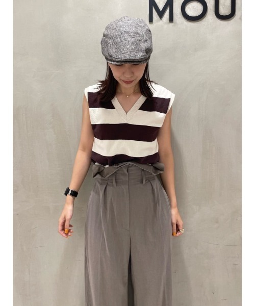 MOUSSY（マウジー）の「GLEN CHECK HUNTING キャップ（ハンチング/ベレー帽・レディース・ベージュ系その他・FREE）」の18枚目の写真