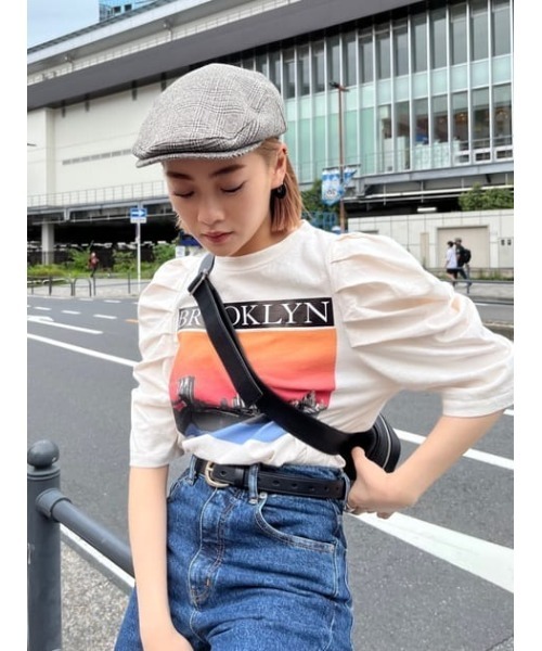 MOUSSY（マウジー）の「GLEN CHECK HUNTING キャップ（ハンチング/ベレー帽・レディース・ベージュ系その他・FREE）」の10枚目の写真