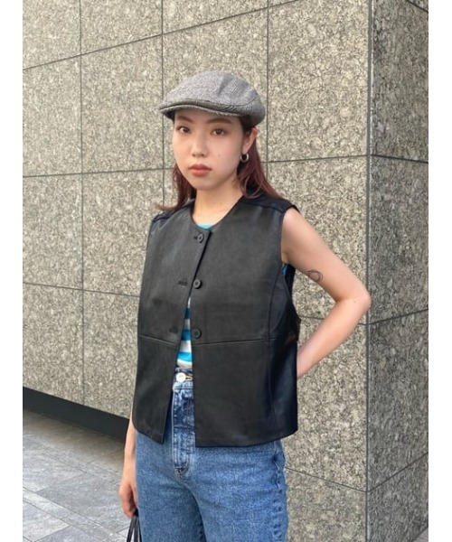 MOUSSY（マウジー）の「GLEN CHECK HUNTING キャップ（ハンチング/ベレー帽・レディース・ベージュ系その他・FREE）」の11枚目の写真
