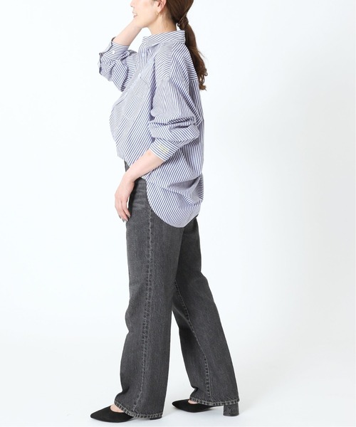 B.C STOCK（ベーセーストック）の「ストライプオーバーシャツ（シャツ/ブラウス・レディース・パープル/グリーン/ブルー・FREE）」の11枚目の写真
