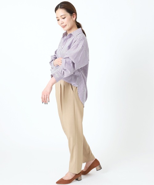 B.C STOCK（ベーセーストック）の「ストライプオーバーシャツ（シャツ/ブラウス・レディース・パープル/グリーン/ブルー・FREE）」の15枚目の写真