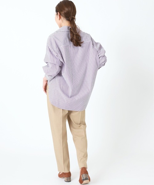 B.C STOCK（ベーセーストック）の「ストライプオーバーシャツ（シャツ/ブラウス・レディース・パープル/グリーン/ブルー・FREE）」の16枚目の写真