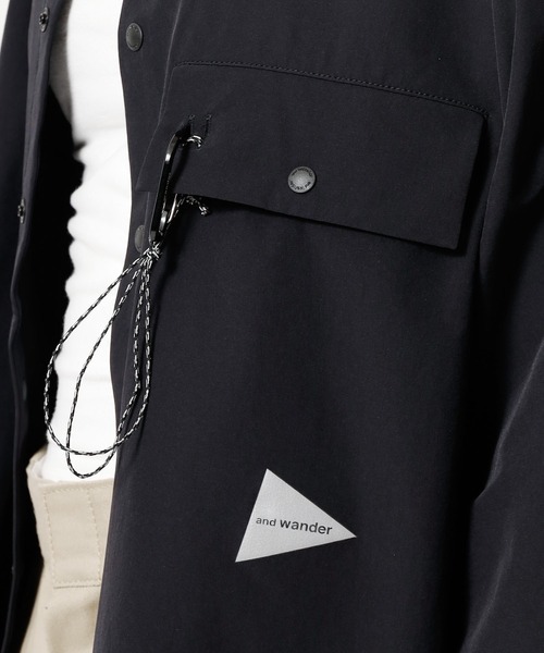 and wander（アンドワンダー）の「and wander/アンドワンダー Light W Cloth Pullover Shirt プルオーバースタンドカラーシャツ（シャツ/ブラウス・メンズ・ブラック・M/L/XL）」の19枚目の写真