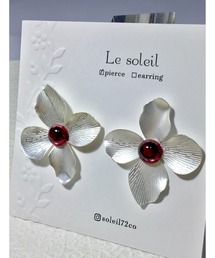 【Le soleil】スワロフスキー フラワーピアス(MA)