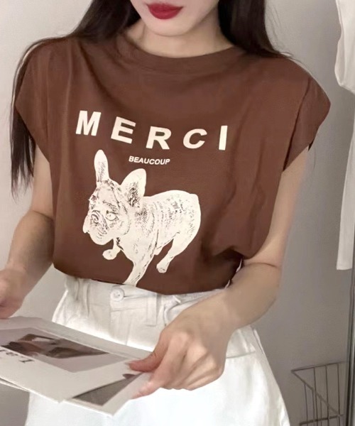 フレンチスリーブMERCIロゴTシャツ（Tシャツ/カットソー）｜Futier