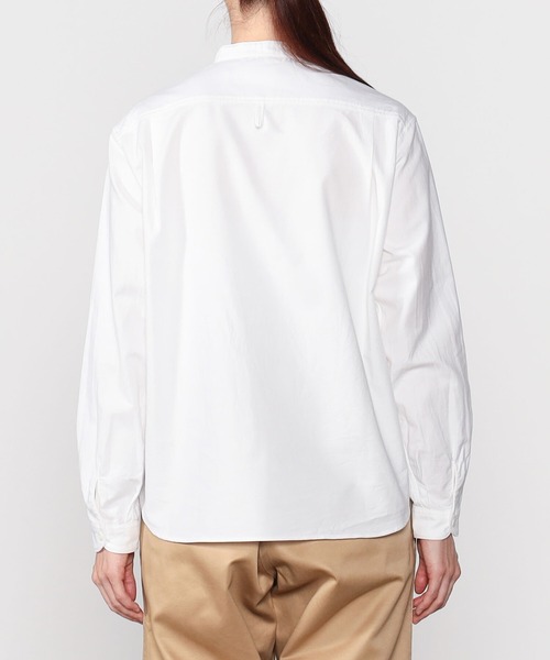 DANTON ダントン オックスフォード バンドカラーシャツ ホワイト 36 DANTON オックスフォード バンドカラーシャツ , White – Navyblue