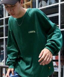 【CODDERR】アーチロゴ刺繍 ビッグシルエットワッフル長袖Tシャツ