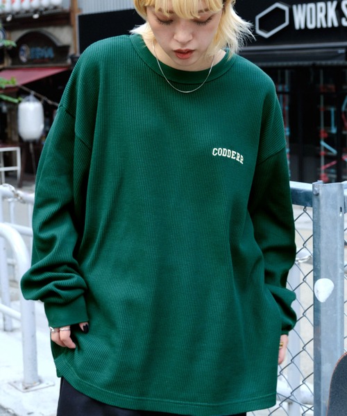 tovho トヴホ Ｌ/Ｓワッフル モックネック バックロゴ プリント 長袖 バックロゴロングスリーブモックネック / Back Logo Long Sleeve
