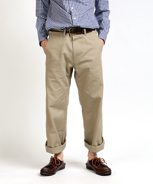 FREAK'S AMERICA(フリークスアメリカ)の「ワイドパンツ MADE IN USA(チノパンツ・メンズ・ホワイト/ベージュ/ネイビー・MEDIUM/LARGE)」の4枚目の写真