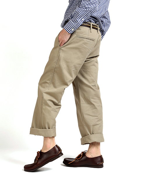 FREAK'S AMERICA(フリークスアメリカ)の「ワイドパンツ MADE IN USA(チノパンツ・メンズ・ホワイト/ベージュ/ネイビー・MEDIUM/LARGE)」の5枚目の写真
